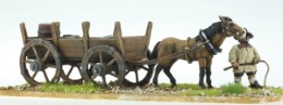 BIC-ECWG015 - 4 wheeled wagon with 1 horse & driver with whip on foot