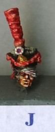 FLM-FNHJ - Shako, cords & plume, cleanshaven, bandaged head